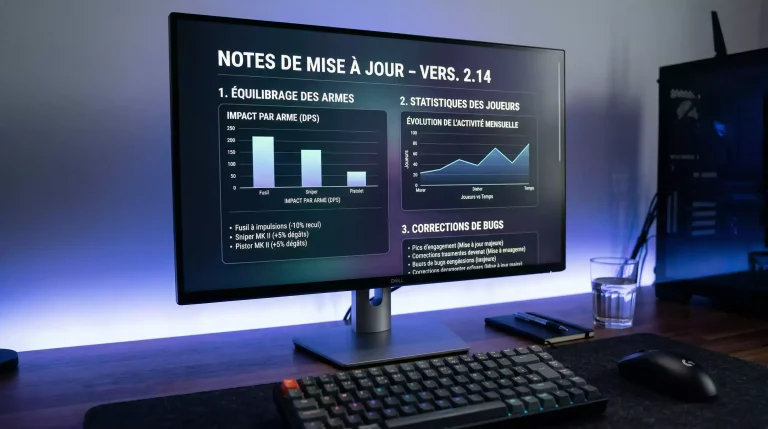 Écran d'ordinateur affichant les notes de patch League of Legends