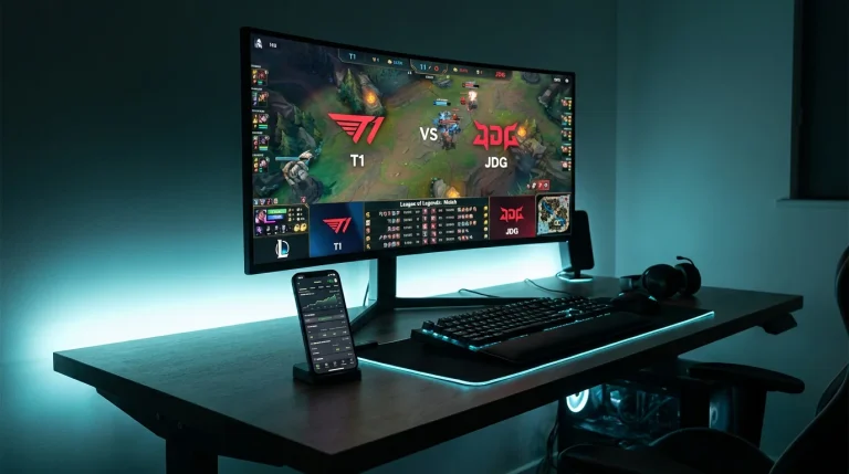 Écran de paris esport affichant un match League of Legends avec cotes et statistiques en direct