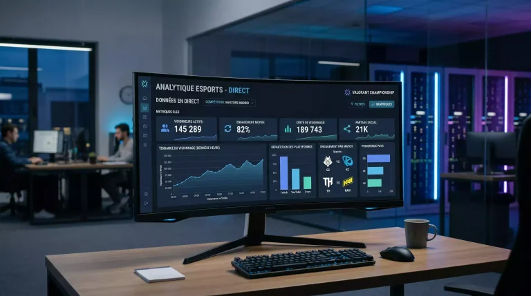 Logos Riot Games et GRID sur fond de données esport
